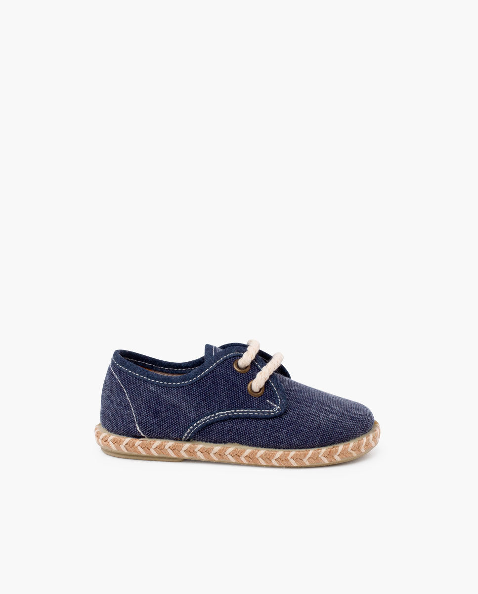 Pisamonas blucher niño lona suela yute bicolor