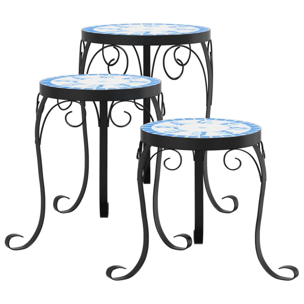 vidaXL Soportes para plantas 3 uds cerámica mesa para plantas Color Azul,  Negro,  Terracota y mas