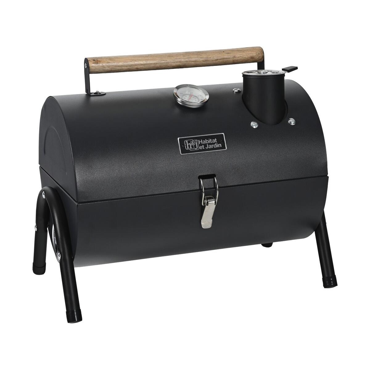 Habitat y Jardin - Barbacoa de carbón portátil "Capitán" - 42 x 27 x 43 cm - Negro