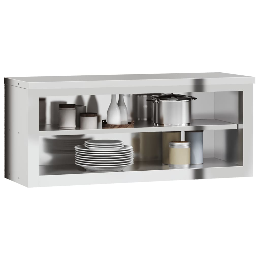 vidaXL Armario de Pared de Cocina con Estante Mueble Colgante Acero Inoxidable Dimensiones 92 x 40 x 46 cm,  110 x 40 x 46 cm,  92 x 40 x 46 cm (with door) y mas