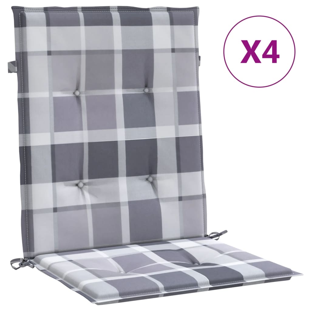 Vidaxl Cojín Silla de Jardín Respaldo Bajo 4 Uds. Gris, Crema, Rojo y Más