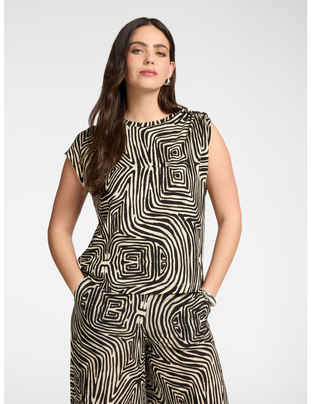 Elena Mirò - Top asimétrico estampado