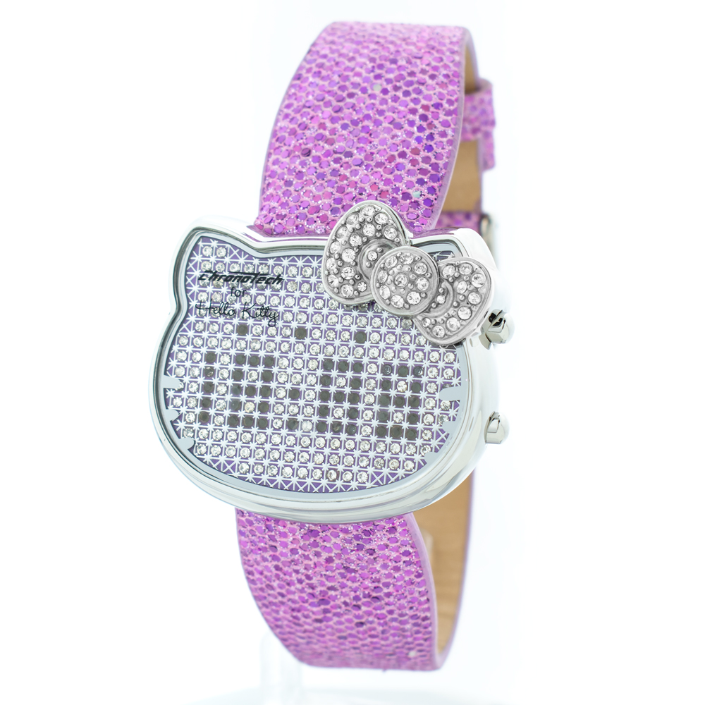 Hello Kitty Reloj Digital para Mujer de Cuarzo con Correa en Piel CT7104L-05
