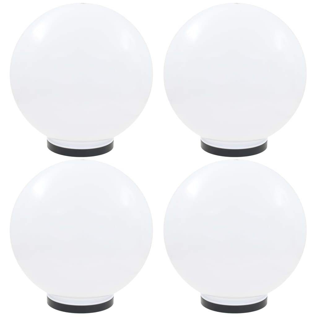 vidaXL Lámparas de Bola LED Esféricas PMMA (4 unidades) Iluminación Jardín Terraza Dimensiones 20 cm,  25 cm,  30 cm y mas