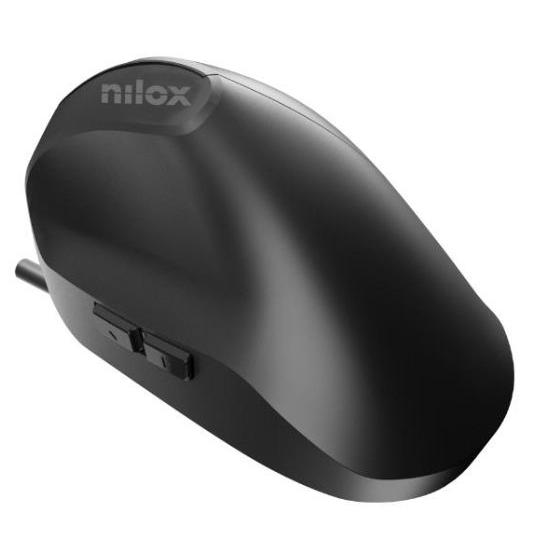 Nilox - Ratón inalámbrico MOUSB3013 óptico 1600 DPI ergonómico para Windows, Linux y Mac, negro