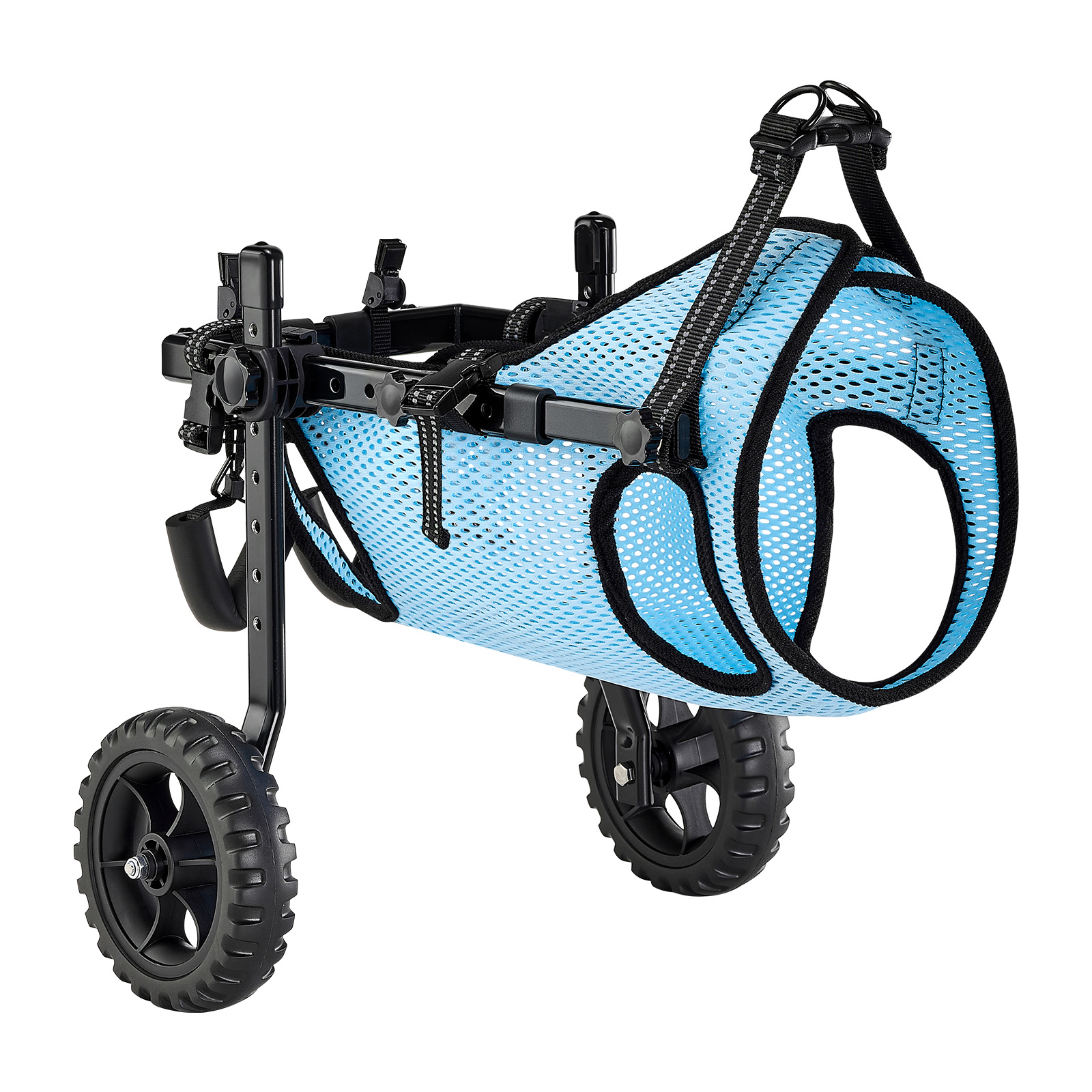 SucceBuy Adjustable Dog Wheelchair for Hind Legs, Lightweight 2-Wheel Mobility Aid with Shock-Absorbing Design, Support Cart for Injured or Disabled Dogs up to 33lbs, Medium Size