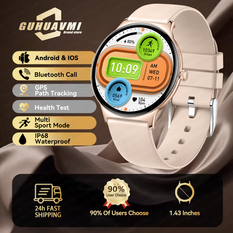 Reloj inteligente ultradelgado para mujer, pulsera con Pantalla AMOLED de 1,43 pulgadas, 466x466, píxeles HD, Bluetooth, llamadas