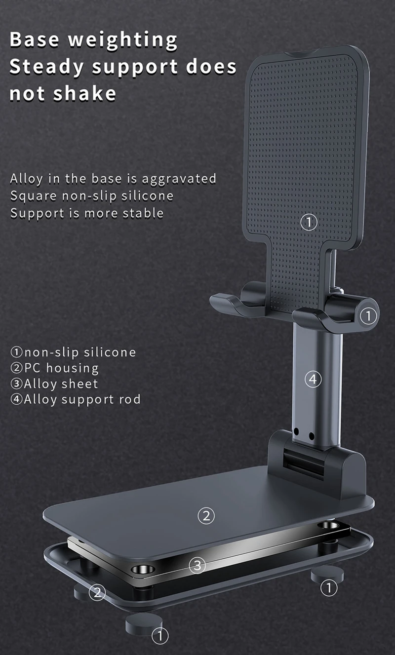 New Pink Mirror Phone Stand Suitable for Adjustable Desktop Tablet Stand Universal Desktop Phone Stand_voghion.com