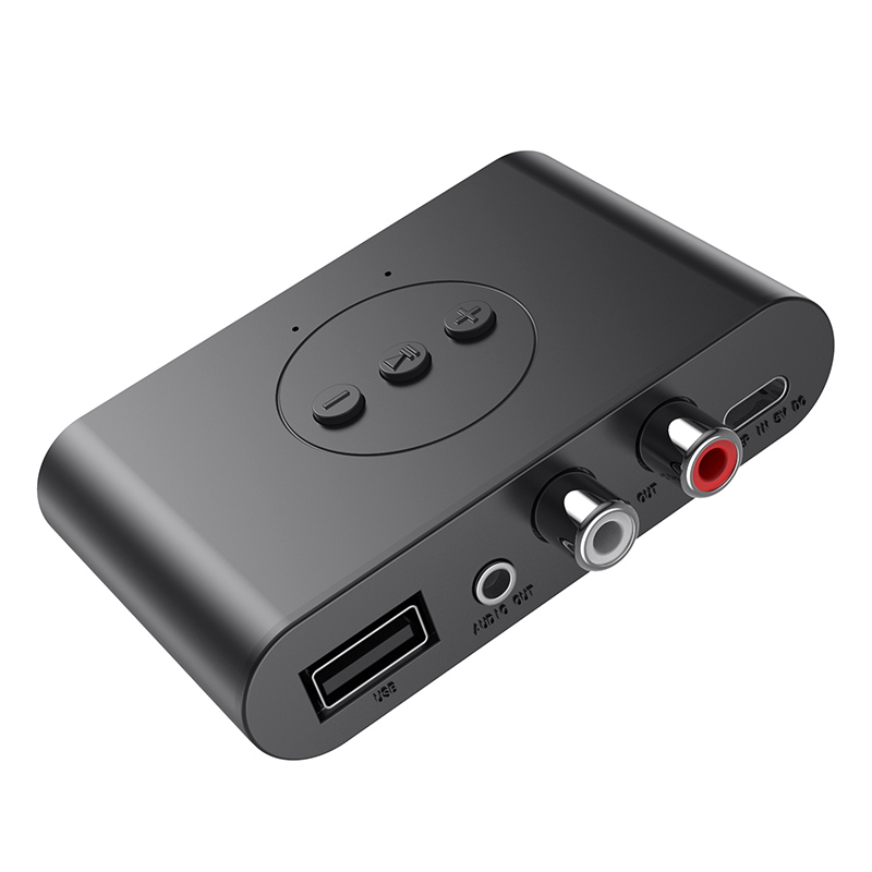 Wireless HIFI DAC Converter Bluetooth 5.2 Receiver Audio Coaxial To R/L  3.5Mm Aux Adapter with U Disk Play Mic