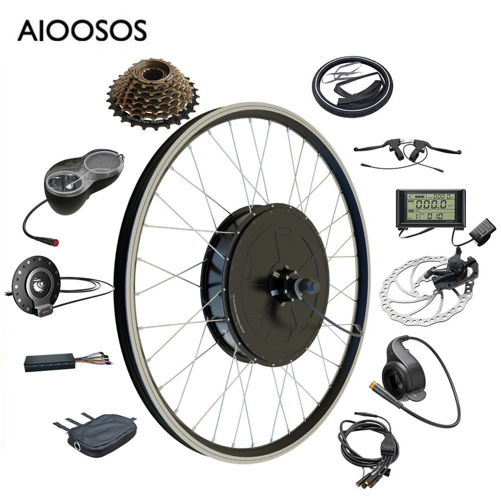  Kit de motor de montaje de cubo de rueda trasera, kit de  conversión de bicicleta eléctrica de 48 V, 1000 W/1500 W, para 20 pulgadas,  24 pulgadas, 26 pulgadas, 27.5 pulgadas