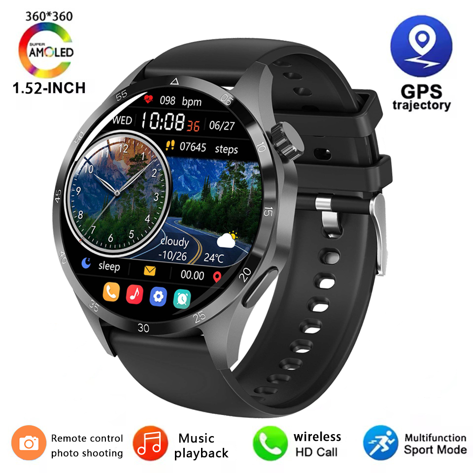 GT5 PRO Smart Watch Men Watch 5 Pro AMOLED HD Screen Bluetooth Call GPS Trajectory NFC Heart Rate Compass SmartWatches 2025 New