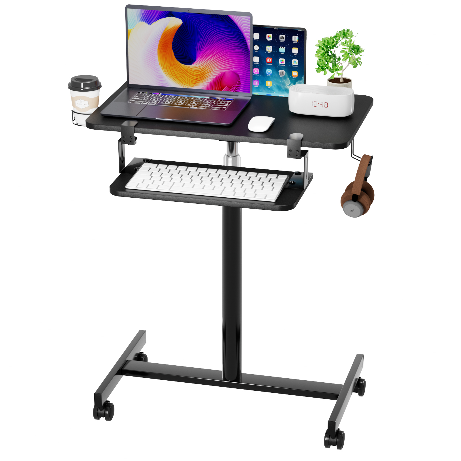 Escritorio plegable para ordenador, mesa de estudio con elevación móvil, altura  ajustable, 60x40x62-85cm, muebles para
