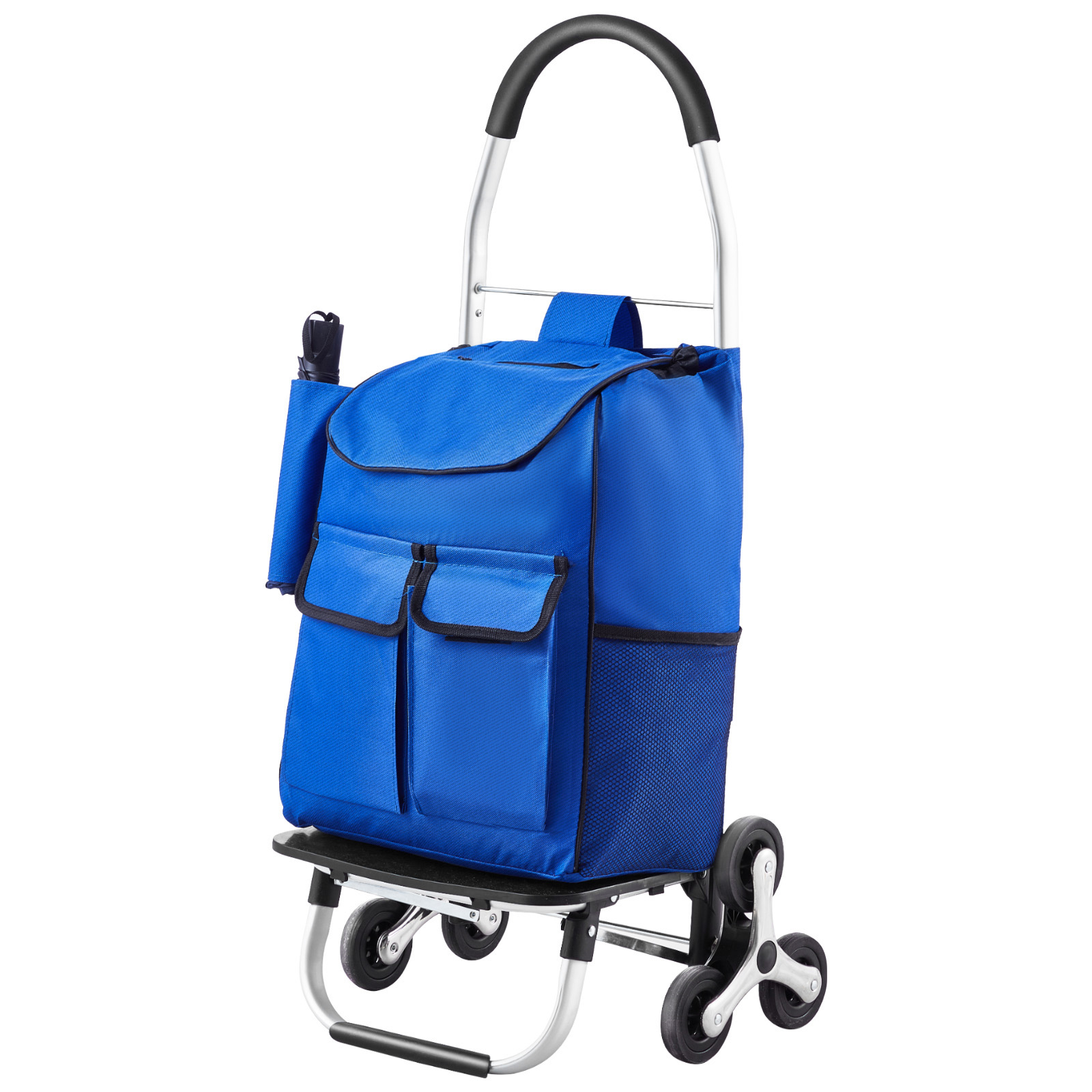 SucceBuy 36L Stair Climber Trolley Dolly, Folding Shopping Cart with 6 Wheels & Oxford Cloth Bag, Grocery and Laundry Cart for Easy Climbing, Foldable & Portable for Shopping, Grocery, and Laundry Use