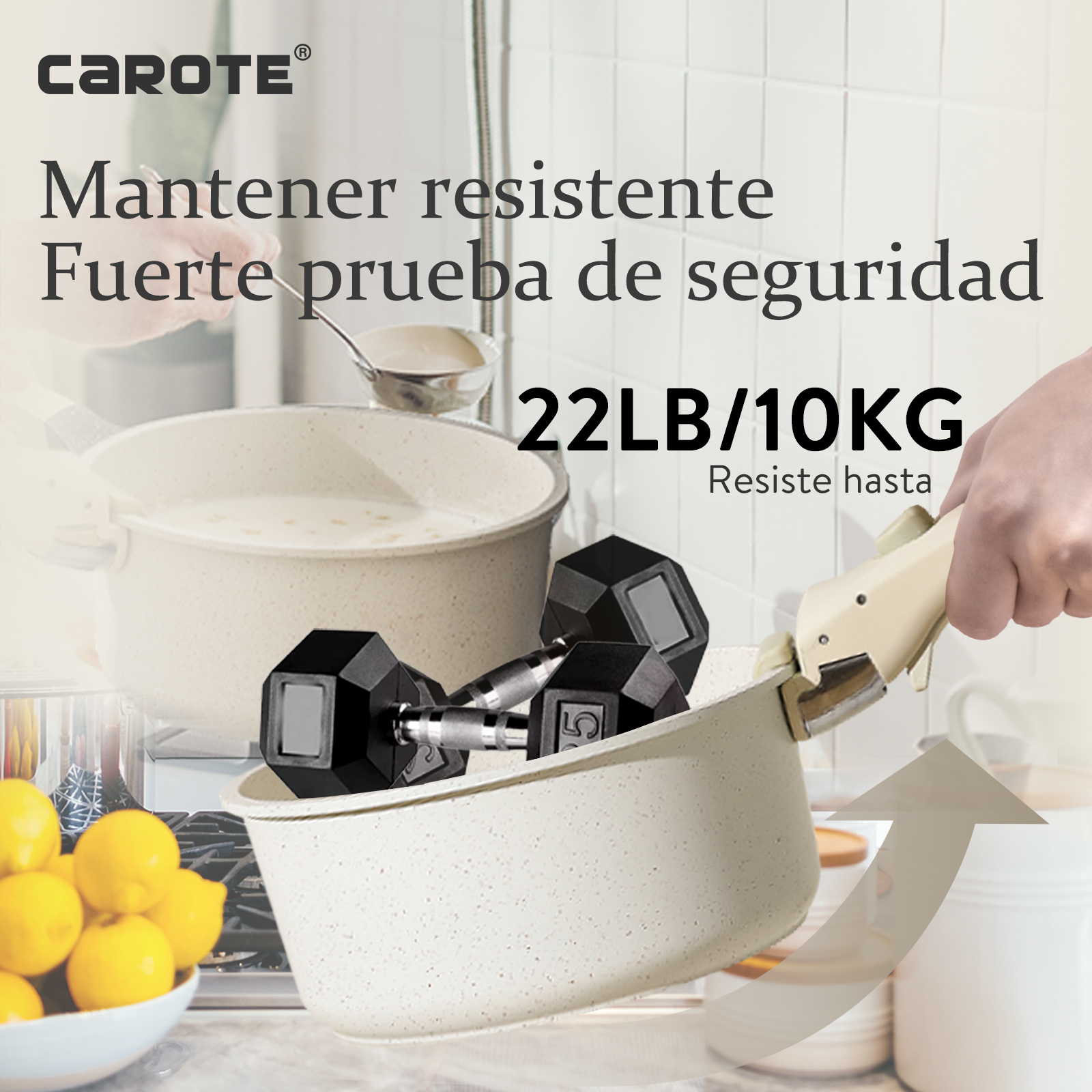 Juego de 11 Sartenes antiadherentes con Mango Extraíble Carote