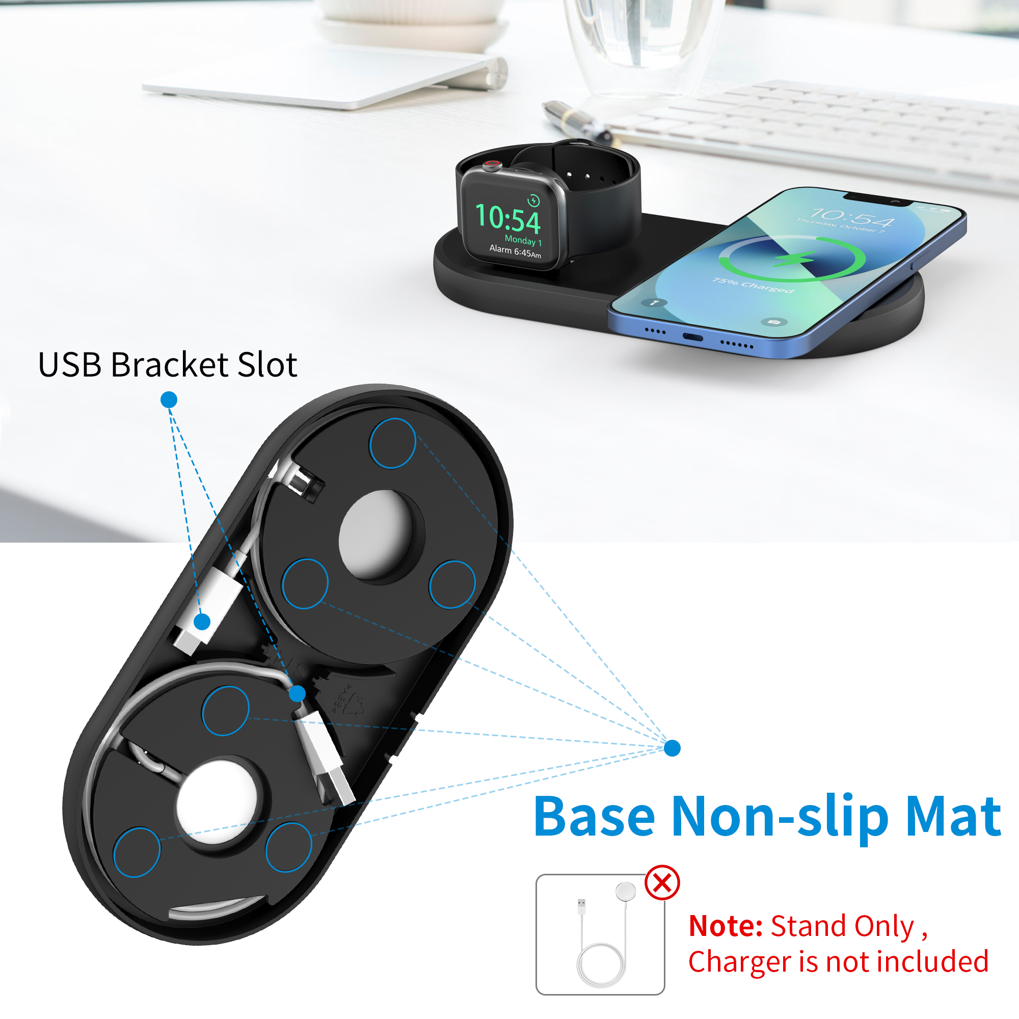 aleación de aluminio mesa de soporte de teléfono móvil Wireless soporte  cargador Magsafe ajustable Stand Soporte para iPhone iWatch - China Soporte  para teléfono Soporte y soporte para teléfono móvil precio