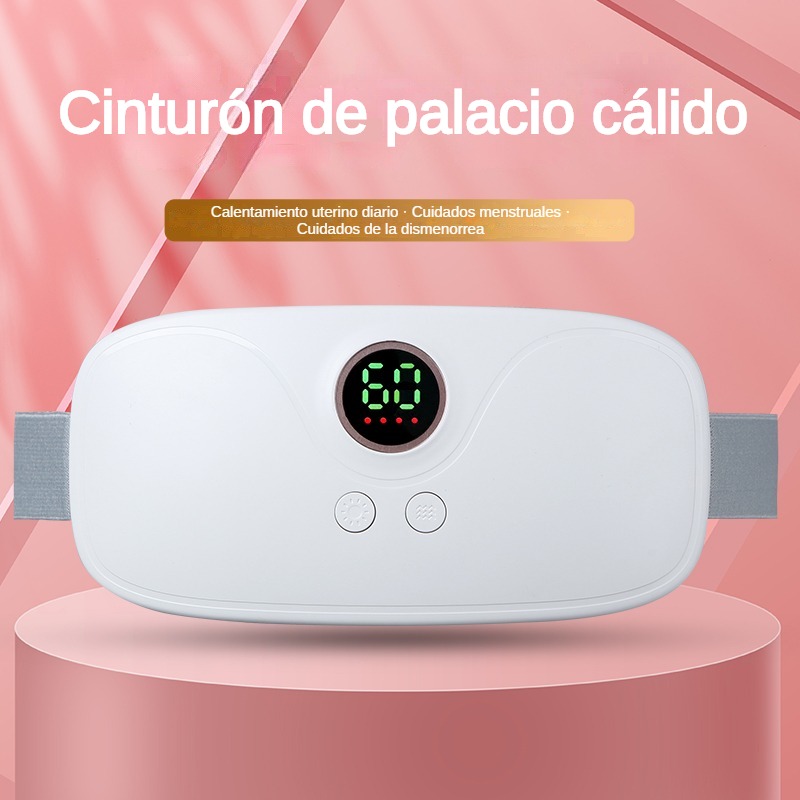 Almohadilla Térmica Menstrual MUKASI, Cinturón Térmico Eléctrico USB, 4 Niveles de Calor y 4 Modos de Masaje, Soporte Lumbar Calentado para Alivio del Dolor Menstrual