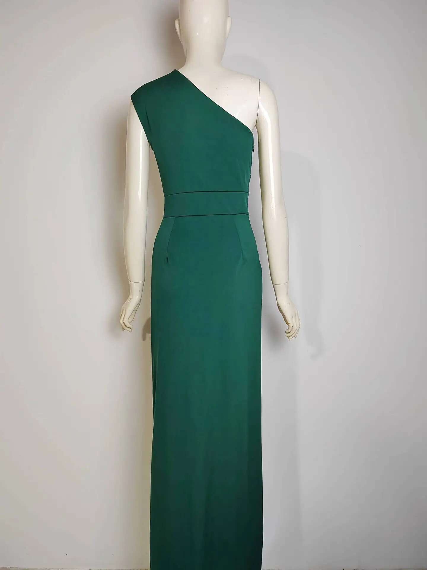 Vestido de Fiesta de Hombro Cautivador Color Sólido, Cuello Dobladillo, Vestido de Cuerpo Moldado con Abertura Moda para Mujeres - details 19