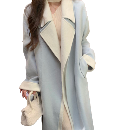 Bella philosophy-abrigo largo de lana para mujer, chaqueta