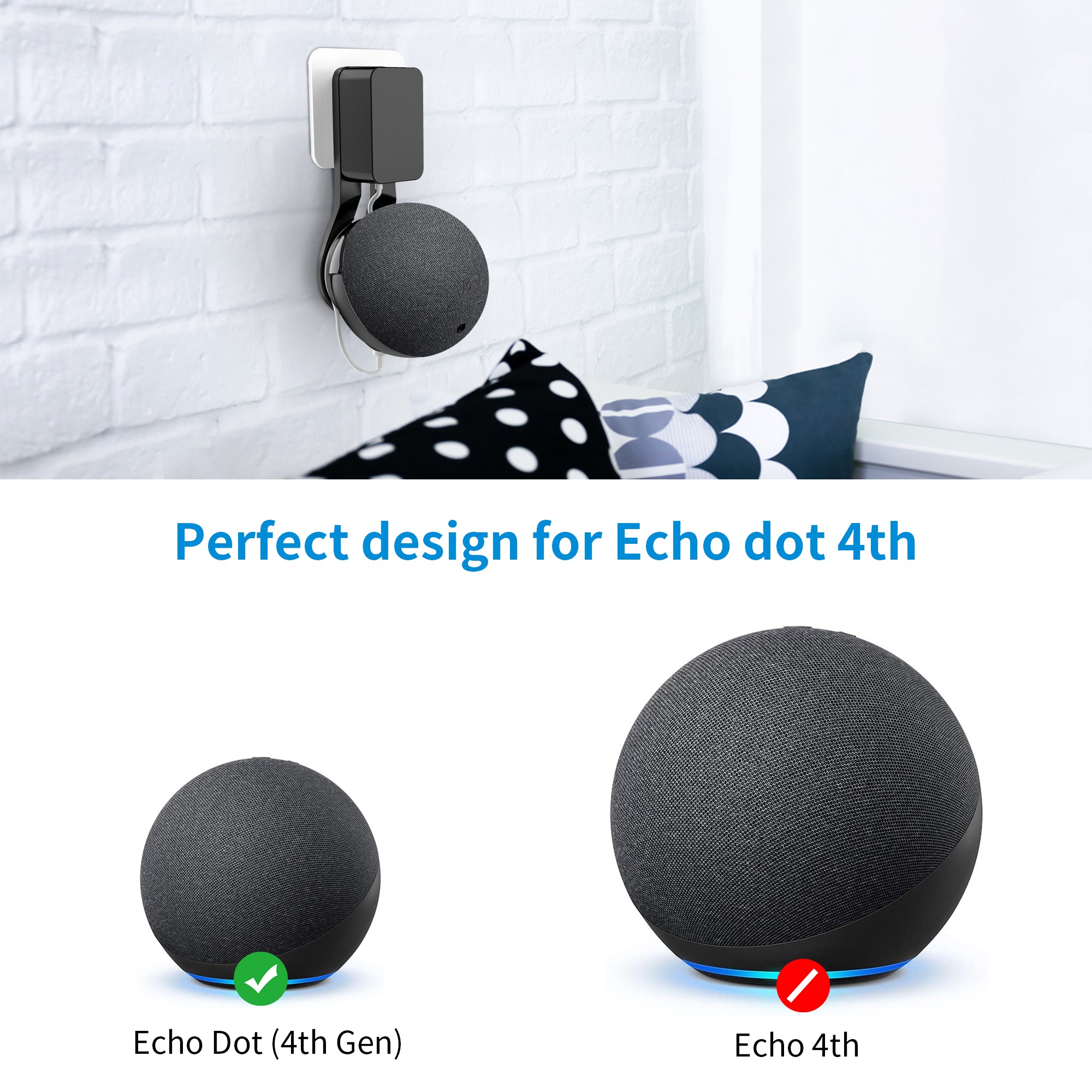 SPORTLINK-soporte de pared para Echo Pop, soporte de pared para Alexa Echo  Dot de 5ª y 4ª generación, estante de altavoz inteligente, ahorro de espacio