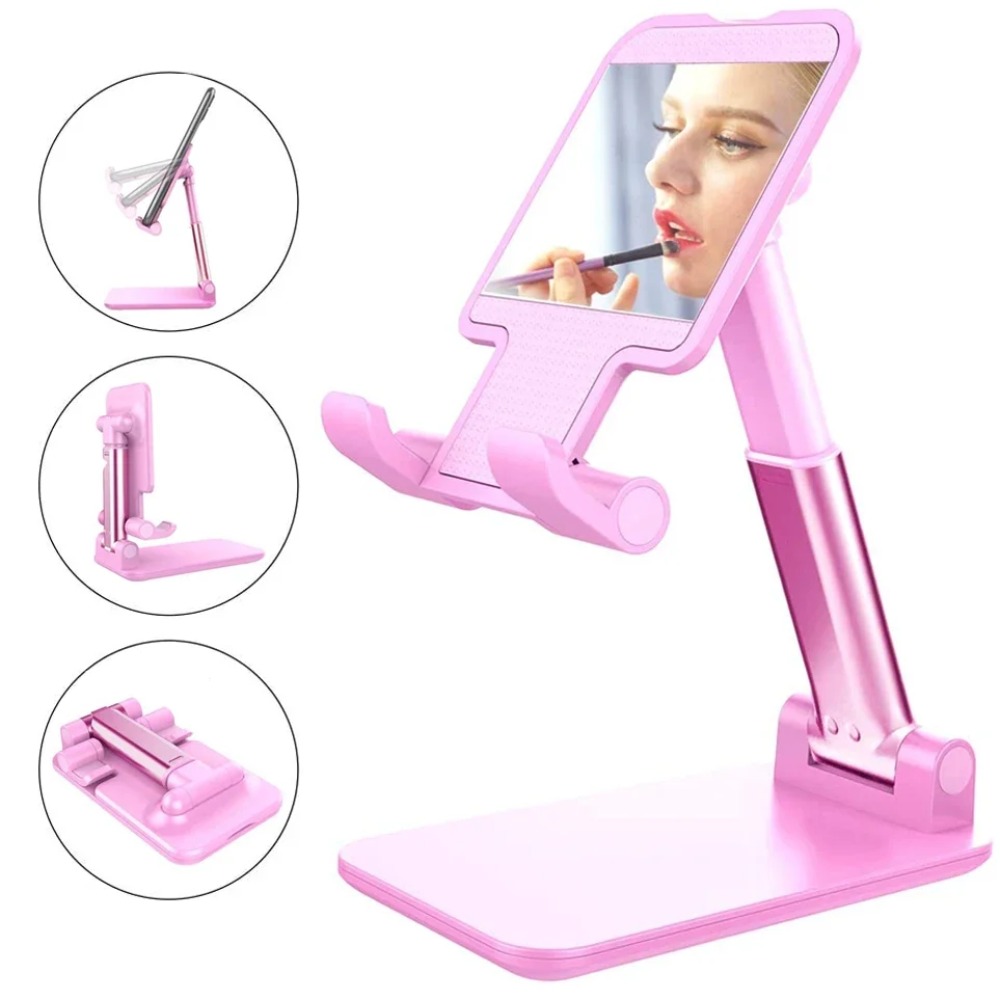 New Pink Mirror Phone Stand Suitable for Adjustable Desktop Tablet Stand Universal Desktop Phone Stand_voghion.com