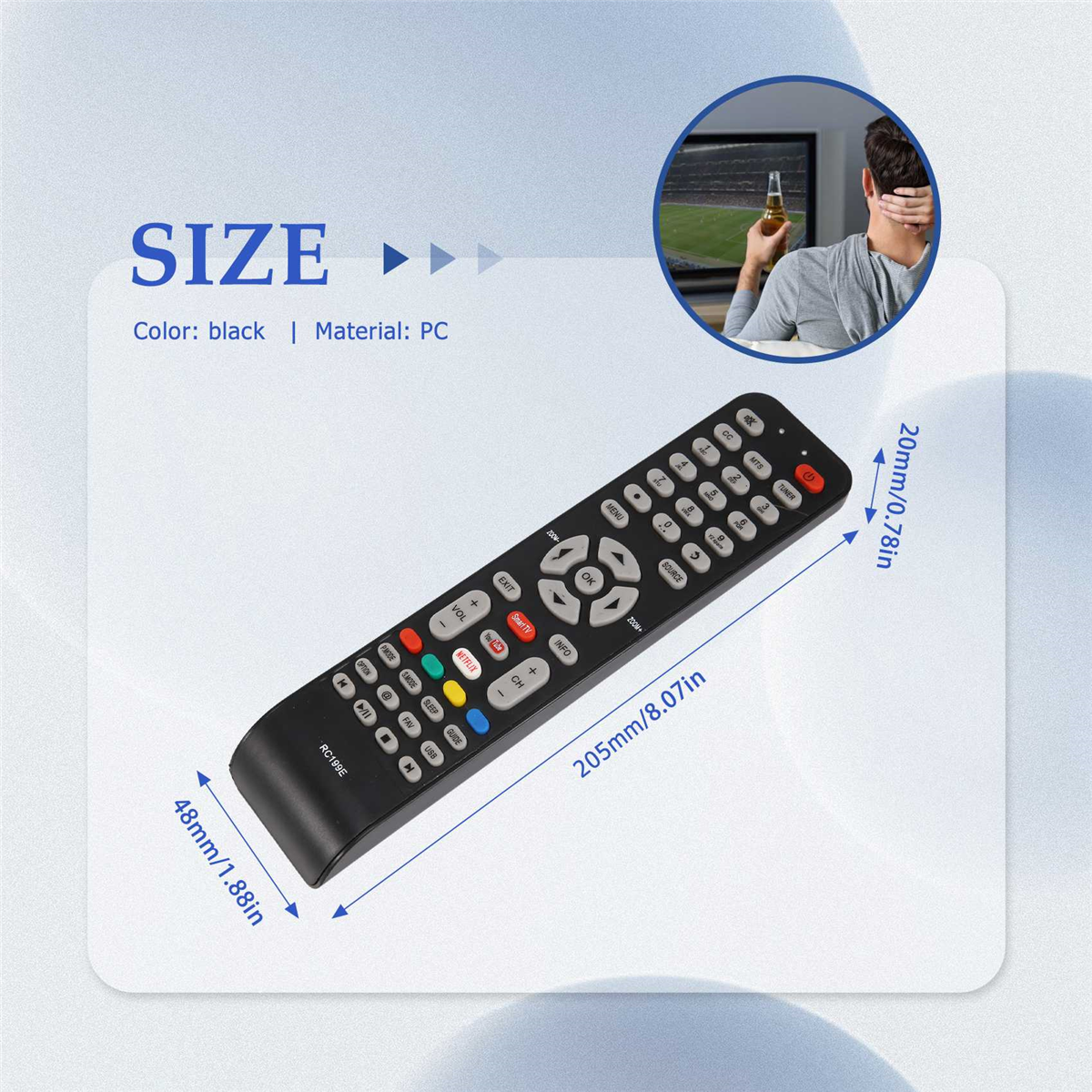 nuevo mando a distancia rc311s reemplazar para tcl smart led lcd tv  06-531w52-ty01x