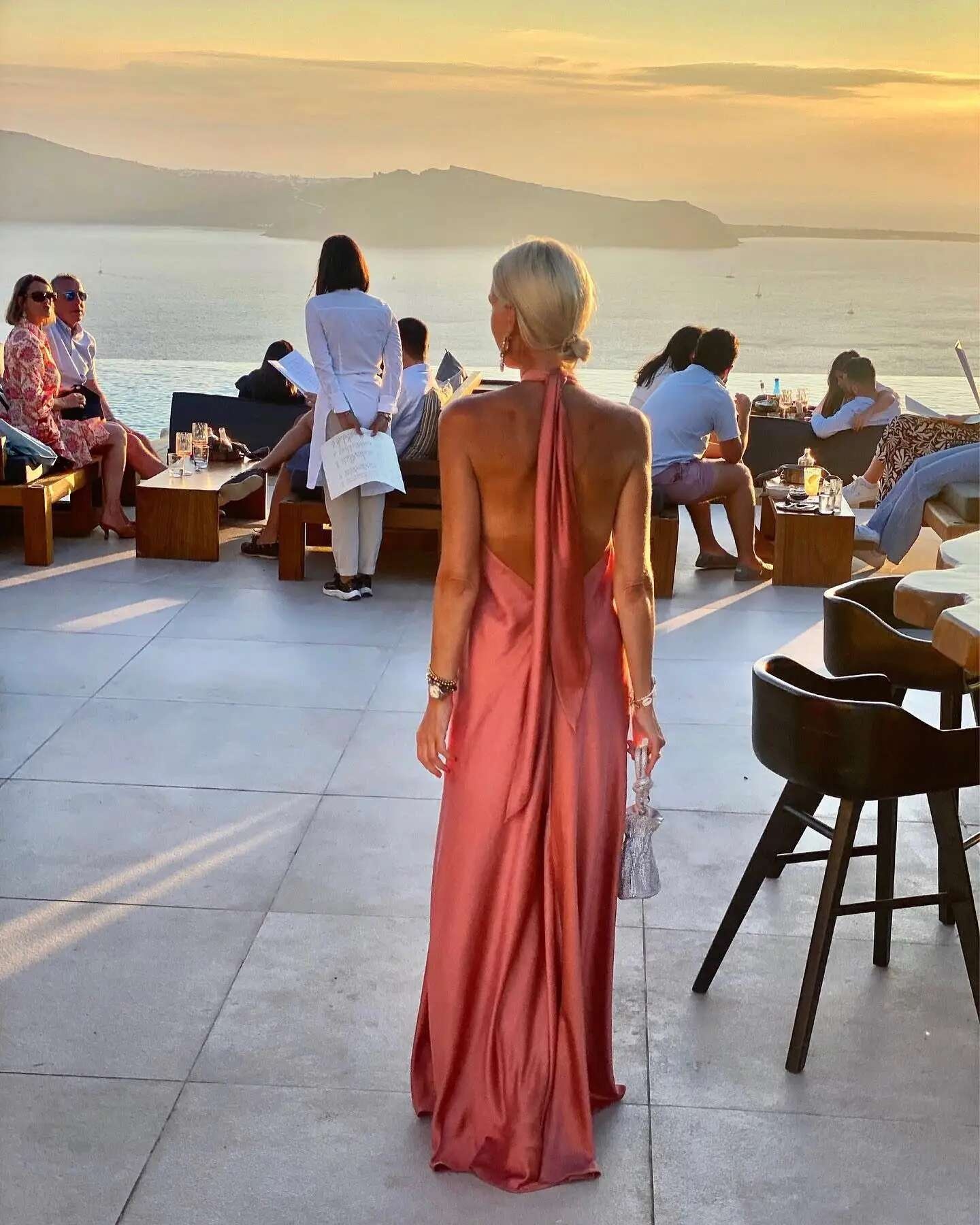 Elegante Vestido de Noche de Satén con Halter Neck Holgado Moda de Verano A-e - details 6