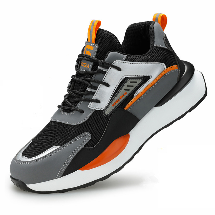 Zapatos de trabajo con punta de acero, zapatillas de seguridad antiperforación con protección, antideslizantes, ligeras