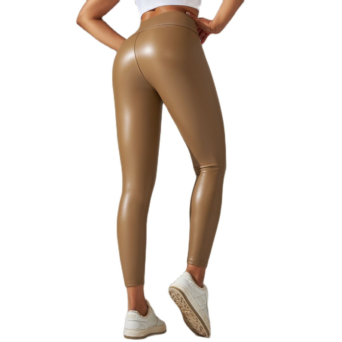 Nessaj-mallas ajustadas de cintura alta para XS-5XL, pantalones de cuero  PU, 6 colores, talla grande