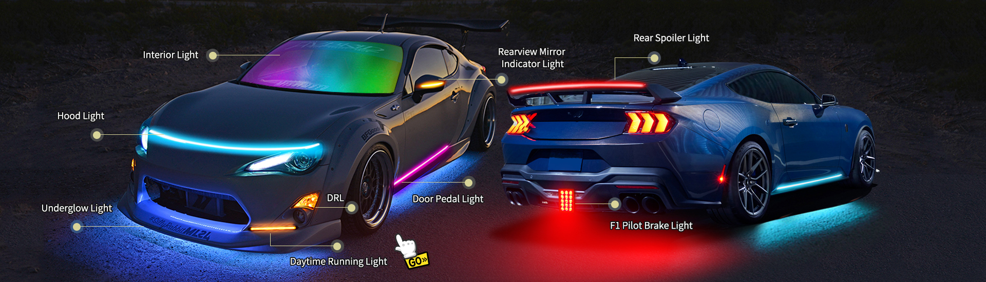 Tagfahrlicht Streifen Auto Haube Licht Led Blinker Lichter App Control RGB  Fließende Styling Auto Dekoration Neon Lichter - AliExpress