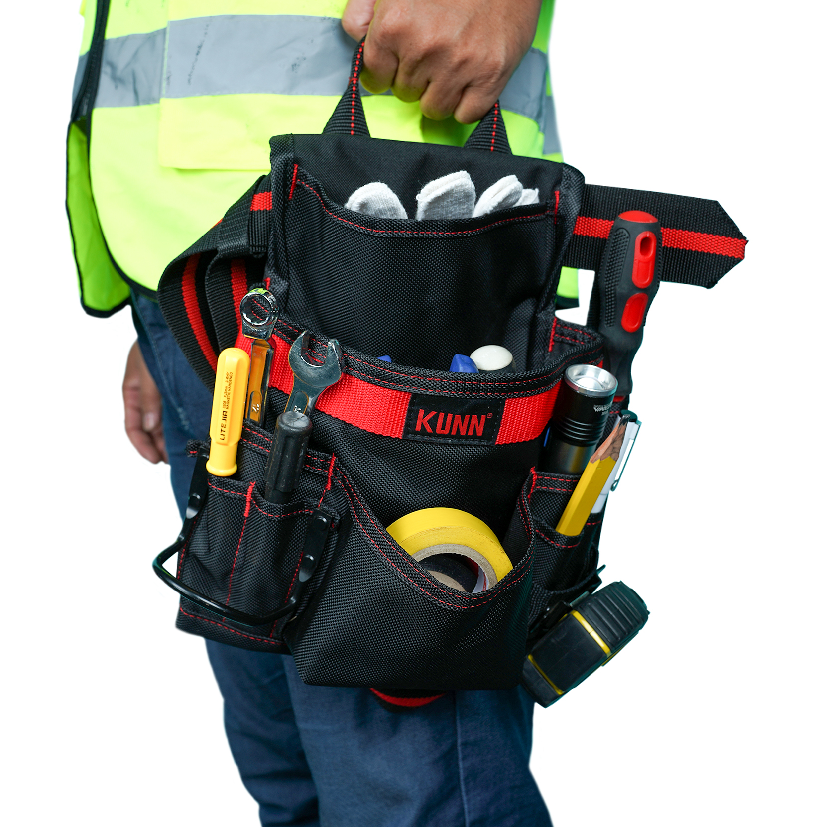 Melo Tough - Bolsa de herramientas profesional para electricista, soporte  de herramientas de hombro con múltiples bolsillos, organizador de