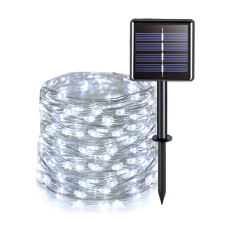 RXUNS - Guirnalda de luces LED solares para exteriores, lámpara de alambre de cobre impermeable, 8 modos, para jardín, patio, árbol, fiesta de Navidad, 300/200/100/50