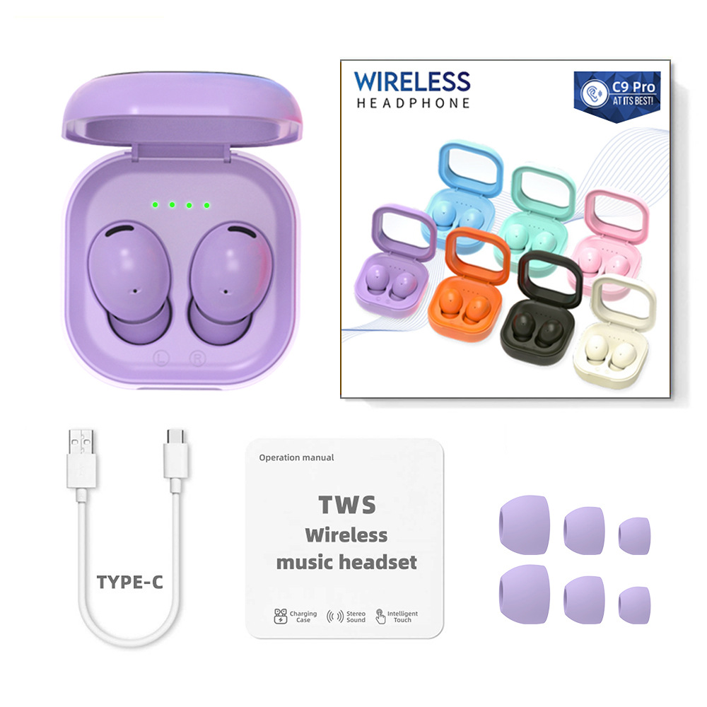 VAORLO - VAORLO-Mini auriculares inalámbricos intrauditivos, cascos HiFi con Subwoofer, estéreo, música, indoloro, Bluetooth para dormir, para smartpons