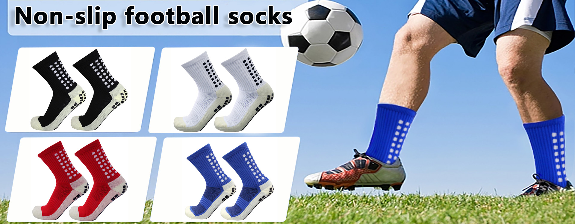 1Pair Anti Slip Soccer Shin Guards Socks,Grip Socks for Non Slip Soccer  Knee Socks Fitness Sports Socks Youth Men Adults & Kids - AliExpress