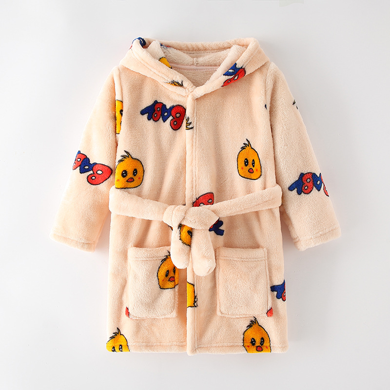 Albornoz con capucha de manga larga para niños, bata con estampado de ...