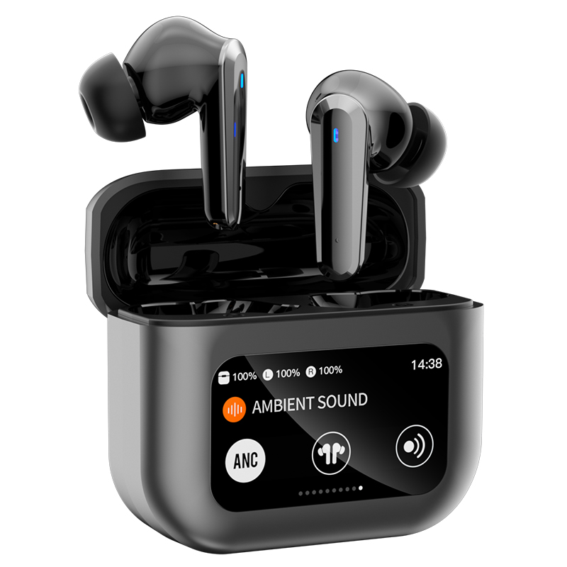 2025 TWS Wireless Bluetooth Headphones with LED Smart Touch Screen_ Wireless In Ear Headphones with Active Noise Cancellation_ Powerful Bass_ 80H Battery Life_ Bluetooth 5.4_ HD Microphone_ Compatible with iPhone Samsung Xiaomi Huawei