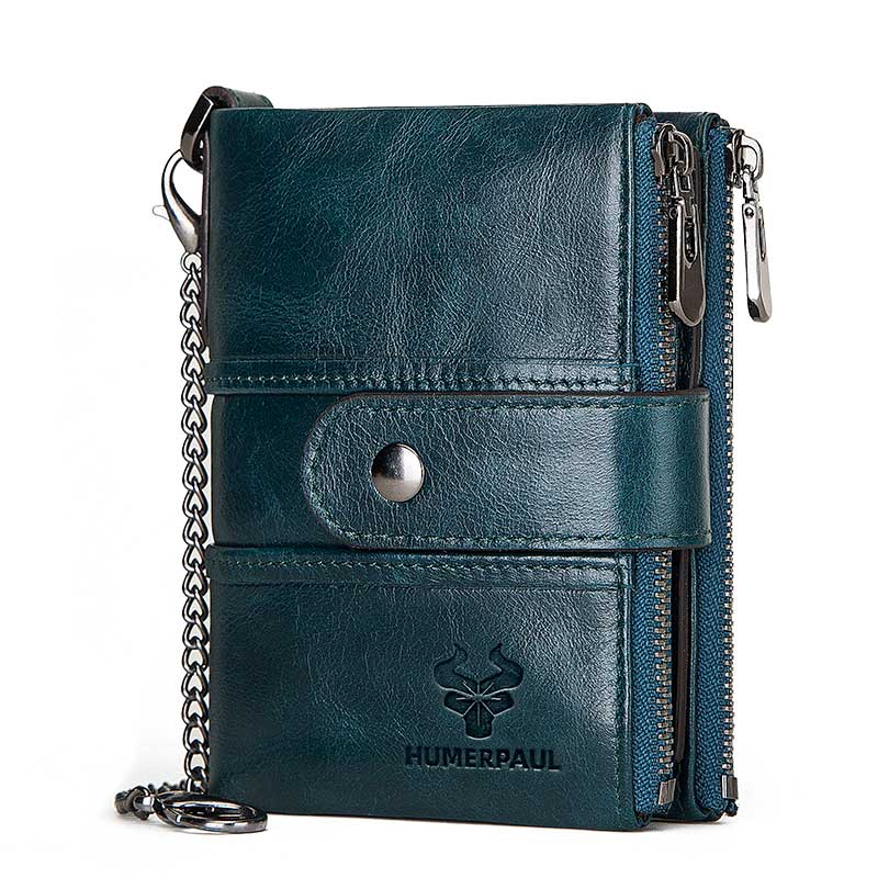 Bolso de mano de cuero genuino de alta calidad para hombre, cartera  antirrobo de viaje para negocios, tarjetero, monedero para teléfono