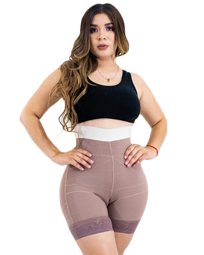 Pantalones cortos moldeadores de doble presión, Fajas adelgazantes, faja  moldeadora de cuerpo de encaje para uso diario, elevador de glúteos