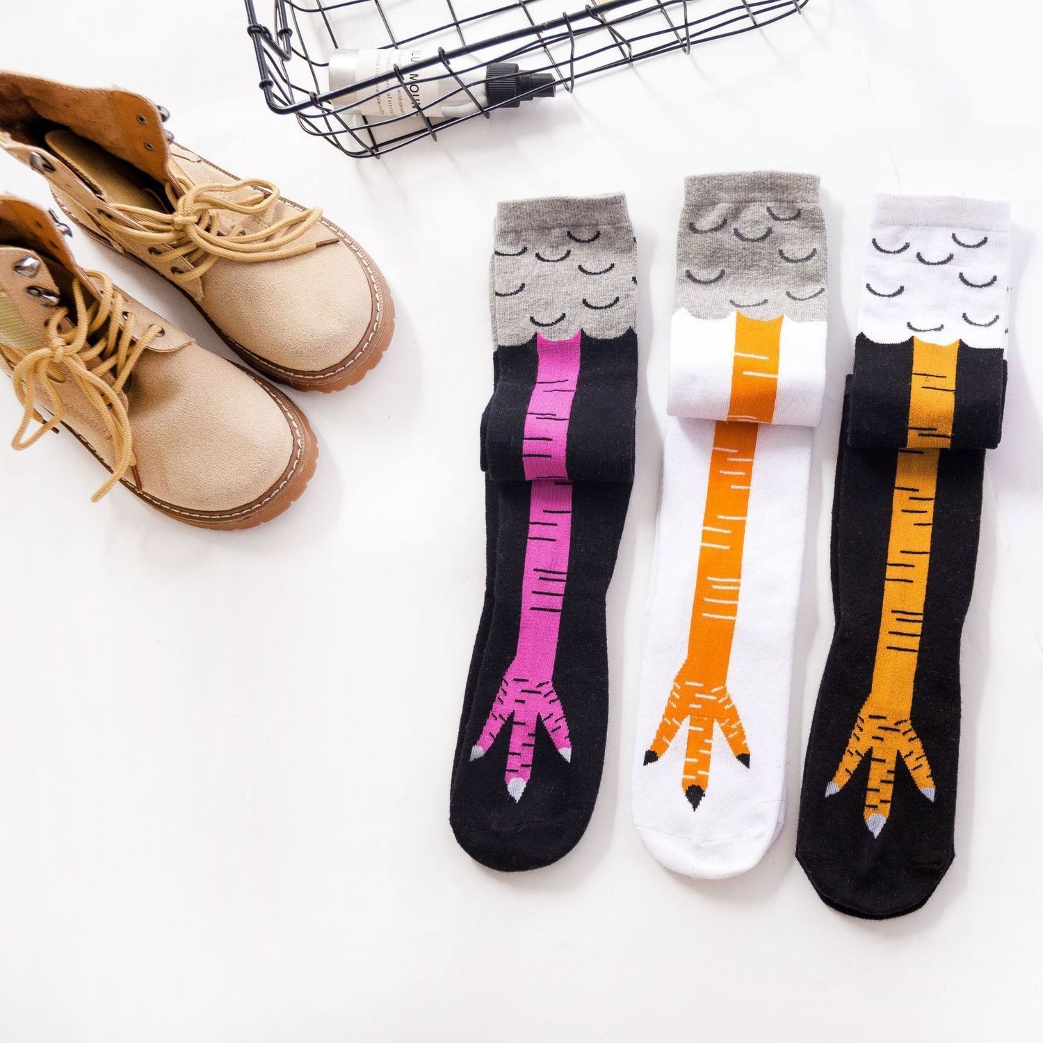 Calcetines De Pata De Pollo Para Mujer Hasta La Rodilla – Diseño Divertido Y Regalo Original