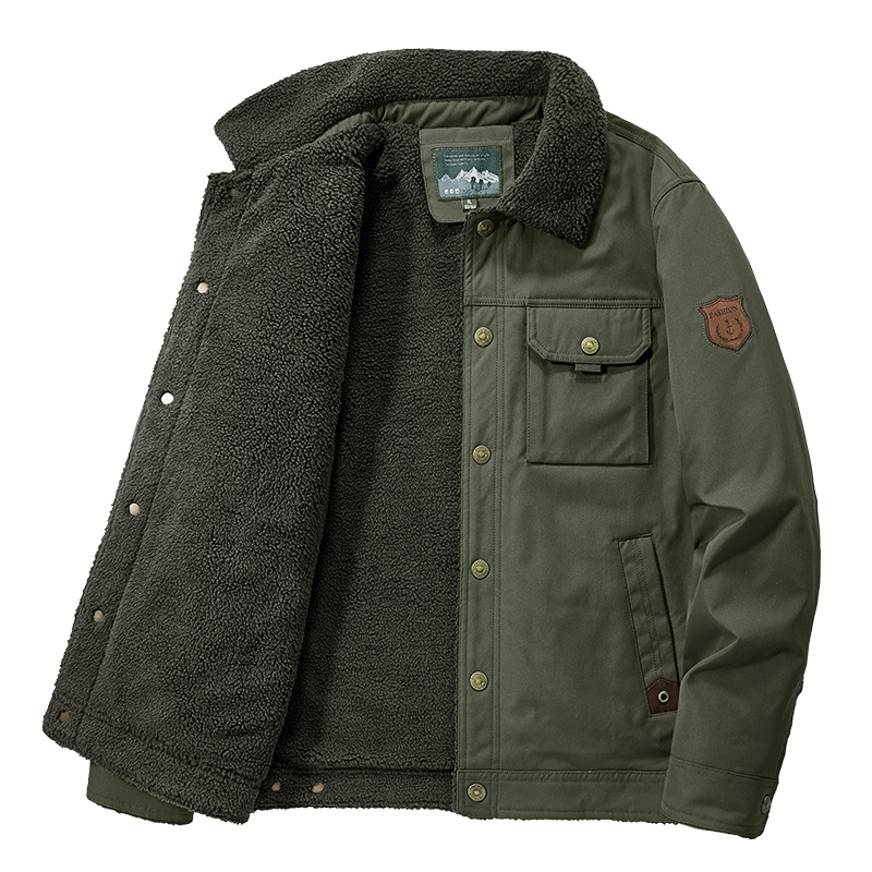 Men 2024 Winter New Fleece Thick Warm Jacket Men Fashion Casual Windproof Coat Men Autumn Outwear Tactics Military Jacket Men