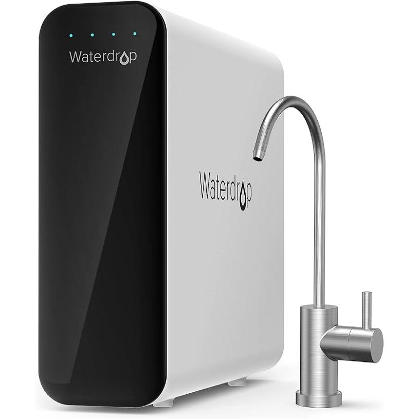 Waterdrop TSU 0,01 μm Sistema de Filtro de Agua Debajo del Fregadero de Ultrafiltración, Alta Capacidad de 3 Etapas, Panel Inteligente, Sin Aguas Residuales, Reducir PFAS, PFOA/PFOS
