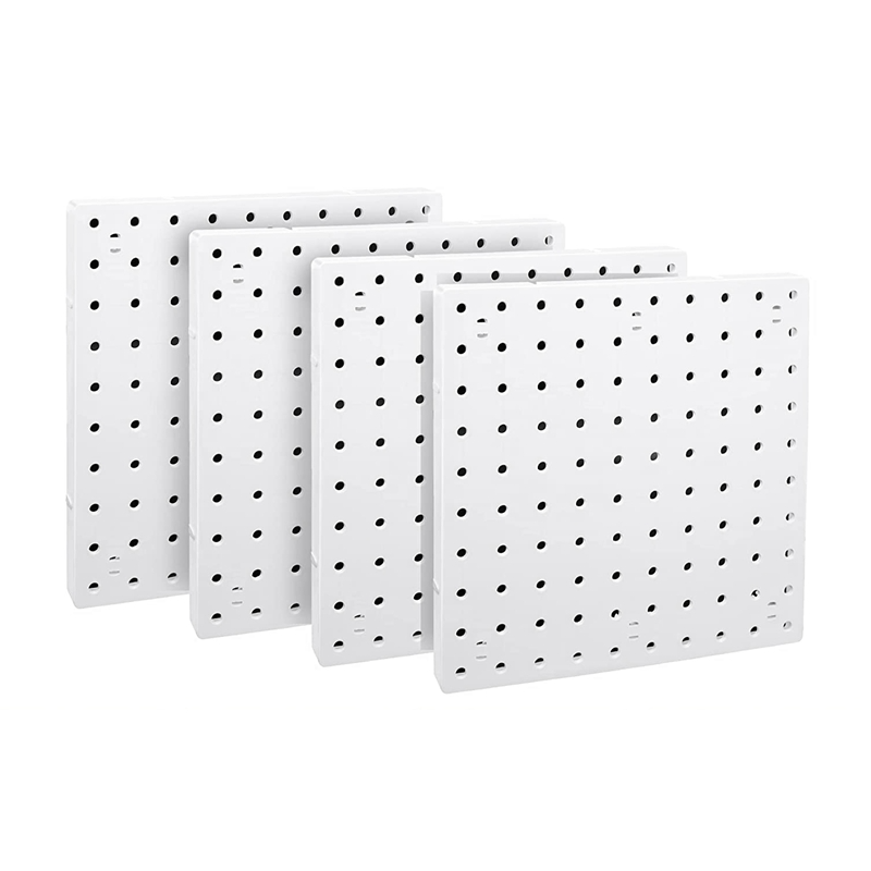 Organizador de pared blanco de 15 piezas, tablero de clavijas de montaje en  pared de 21 x 21 pulgadas, kit de paneles de plástico de tablero de