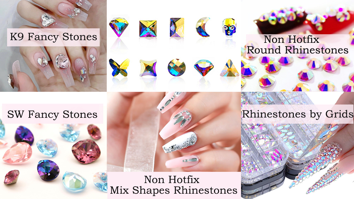 Black Friday Nail Rhinestones Set, 1box 3D Rhinestone Bling Nail Art Charms  Multi Shape Glass Crystal Rhinestone Gems Nail Art Decoration