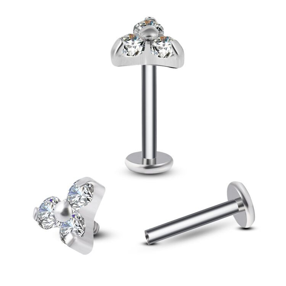 G23 Orecchini A Bottone Labret Filettati In Tanio Tragus Pircing Lip Studs EAR PIERC 3 Marquise Zircone Pavimentato Top Fashion Body Jewelry - Foto 6