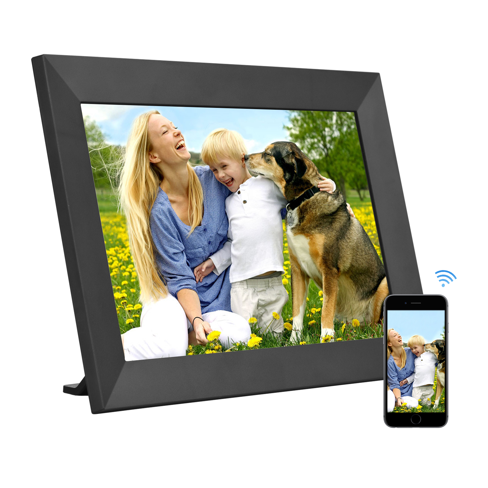 Andoer-marco de fotos Digital de 10,1 pulgadas, marco de fotos inteligente  con WiFi, pantalla táctil HD IPS, rotación automática, para compartir fotos  a través de la aplicación