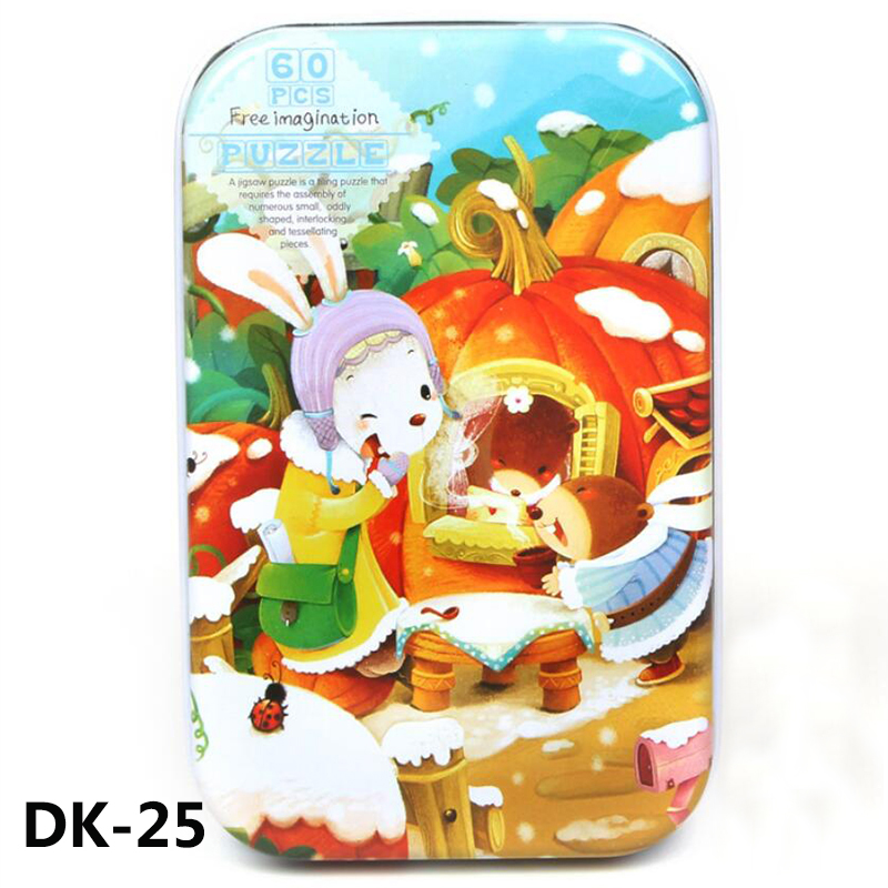 Diikamiiok - Rompecabezas Montessori para niños, juguete educativo de dibujos animados, vehículo de animales, 60 piezas
