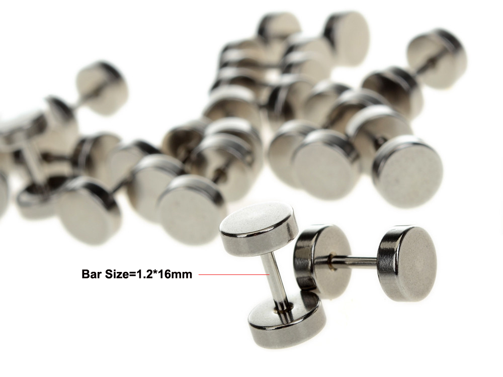 Set De Túnel Y Cono Para Piercing De Oreja - 2 En 1, Acero Inoxidable Anodizado, Tamaños De 3 Mm A 10 Mm