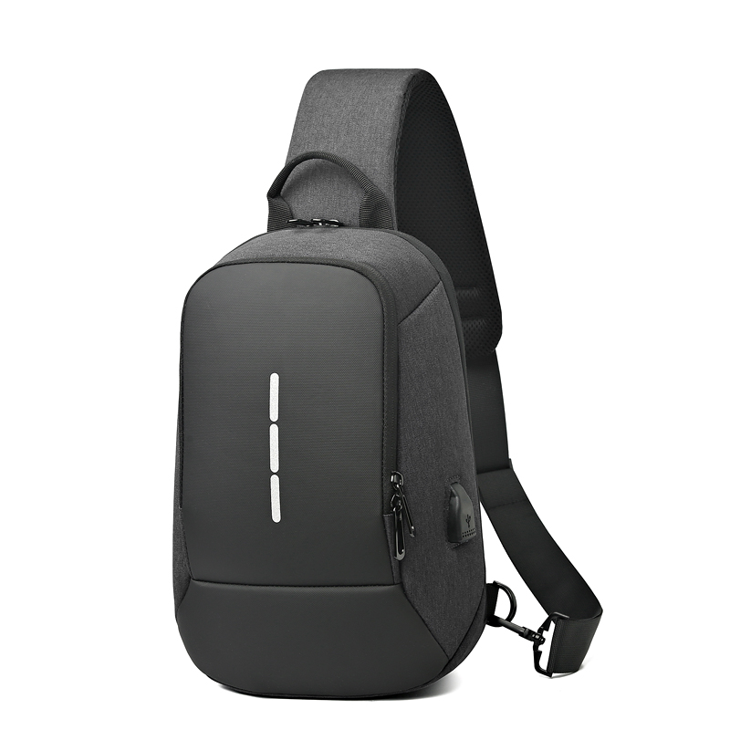 Mochila bandolera para hombre bolsa de hombro cruzada con USB impermeable  ligera Negro, negro 1 – Yaxa Store