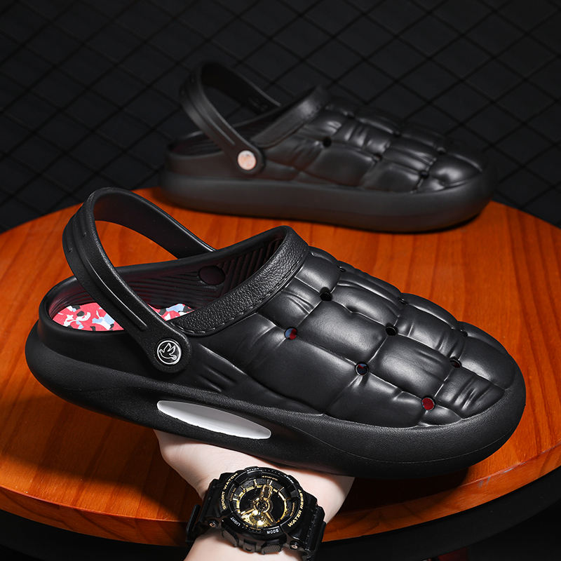 Plus - Zuecos De Jardín Para Mujer, Hombre, Zuecos Para El Verano, Ligeros, De Goma, Para La Playa, Sandalias De Talla 47-52, Negro , 47 EU