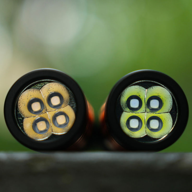 Linterna ángulo Multifunción Linterna Frontal Manker E03H III - 800 Lúmenes, LED 519A 4000K, IP68, Cola Magnética, Color Naranja Linterna Multiusos Con Diadema Y Filtros De Colores