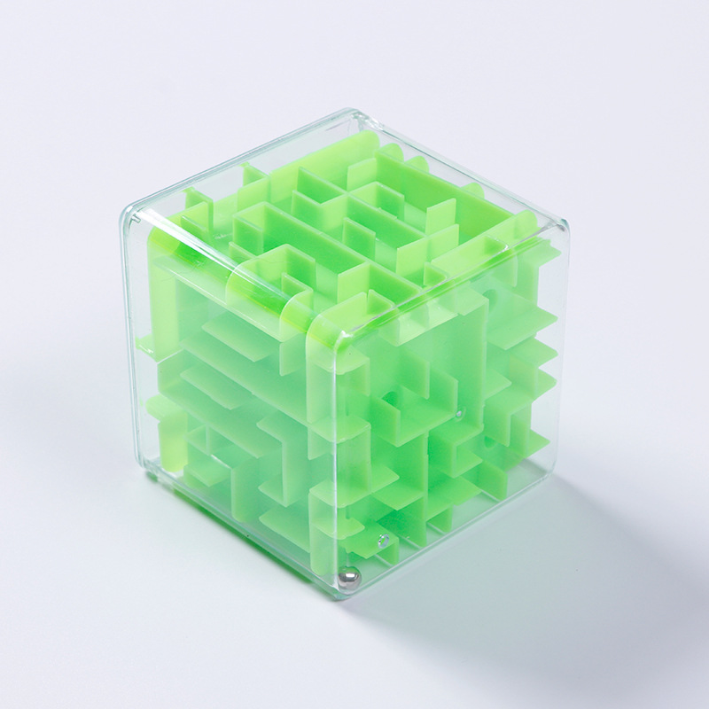Diikamiiok - Rompecabezas de laberinto 3D de cubo de 8cm, juego de Bola rodante de seis lados transparente, laberinto para niños, entrenamiento de equilibrio, alivio del estrés, juguetes para adultos